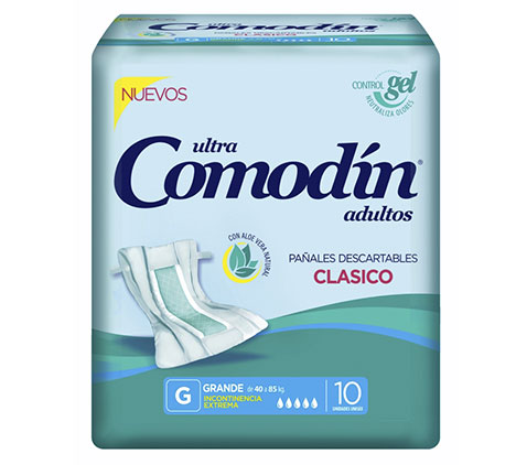 Pañales Comodín Clásico recto para adultos Grande 4 x 20 unidades